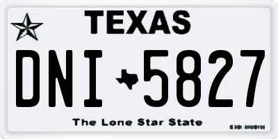 TX license plate DNI5827