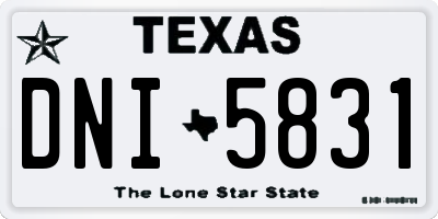 TX license plate DNI5831