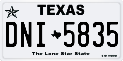 TX license plate DNI5835