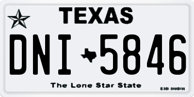 TX license plate DNI5846