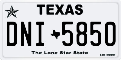 TX license plate DNI5850