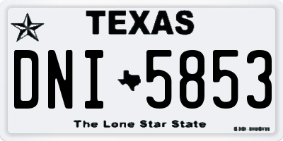TX license plate DNI5853