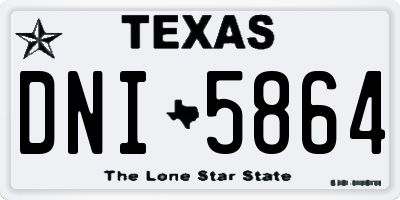 TX license plate DNI5864