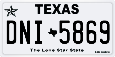 TX license plate DNI5869