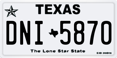TX license plate DNI5870