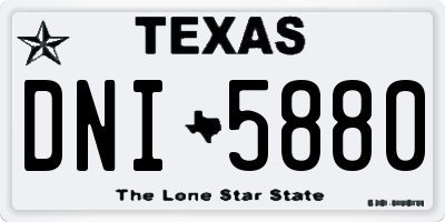 TX license plate DNI5880