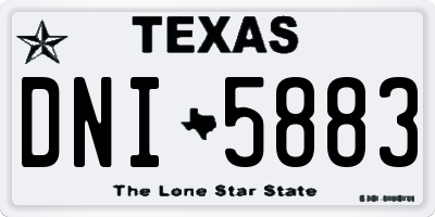 TX license plate DNI5883