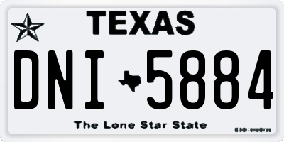 TX license plate DNI5884