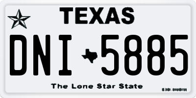 TX license plate DNI5885