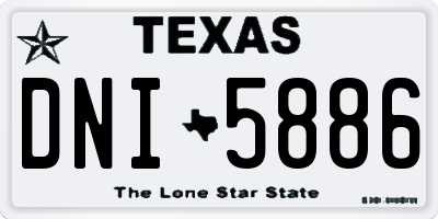TX license plate DNI5886