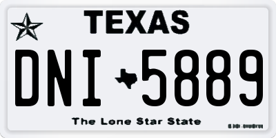 TX license plate DNI5889