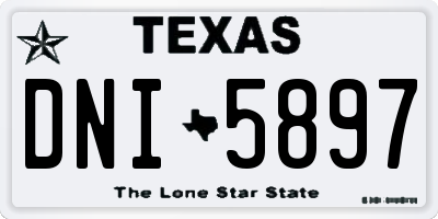 TX license plate DNI5897