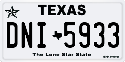 TX license plate DNI5933