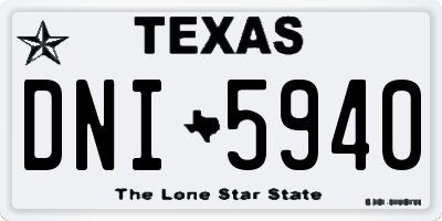 TX license plate DNI5940