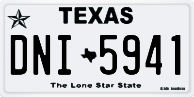 TX license plate DNI5941