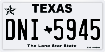 TX license plate DNI5945