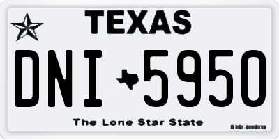 TX license plate DNI5950