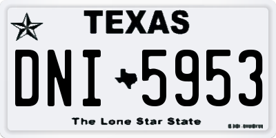 TX license plate DNI5953