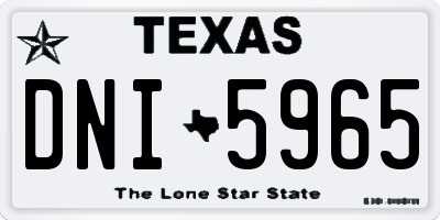 TX license plate DNI5965