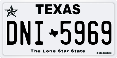 TX license plate DNI5969
