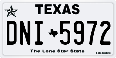 TX license plate DNI5972