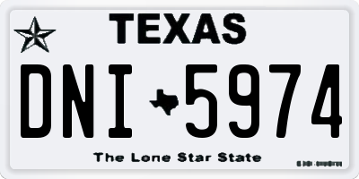 TX license plate DNI5974