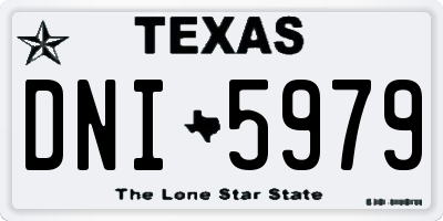 TX license plate DNI5979