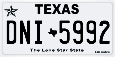 TX license plate DNI5992