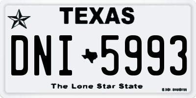 TX license plate DNI5993