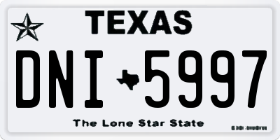TX license plate DNI5997