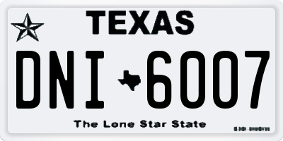 TX license plate DNI6007