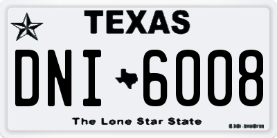 TX license plate DNI6008