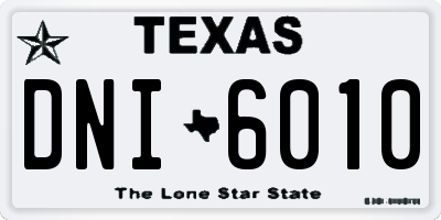 TX license plate DNI6010