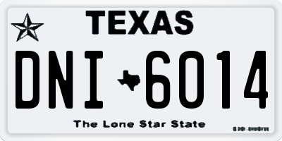 TX license plate DNI6014