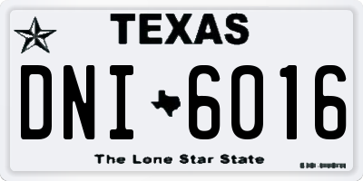 TX license plate DNI6016