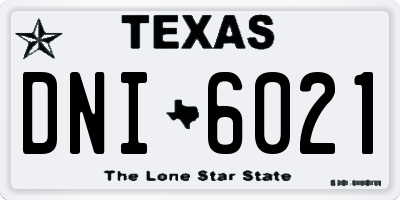 TX license plate DNI6021