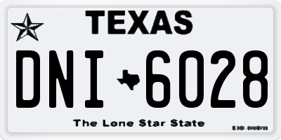 TX license plate DNI6028