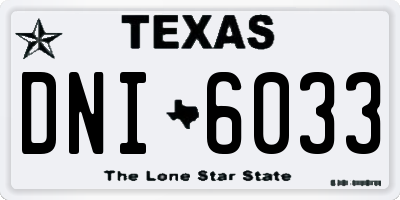 TX license plate DNI6033