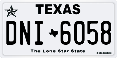 TX license plate DNI6058