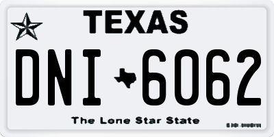 TX license plate DNI6062