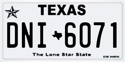 TX license plate DNI6071