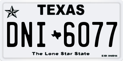 TX license plate DNI6077