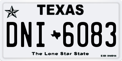 TX license plate DNI6083