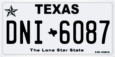 TX license plate DNI6087