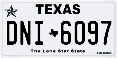 TX license plate DNI6097