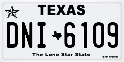 TX license plate DNI6109