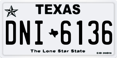 TX license plate DNI6136