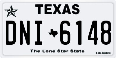 TX license plate DNI6148