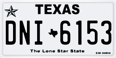 TX license plate DNI6153