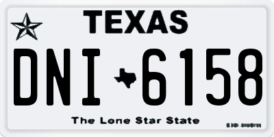 TX license plate DNI6158